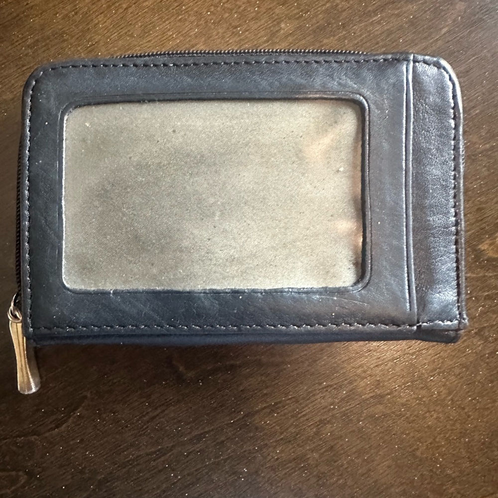 Tignanello Black Leather Zip Mini Wallet with Gold Plaque - Picture 5 of 5